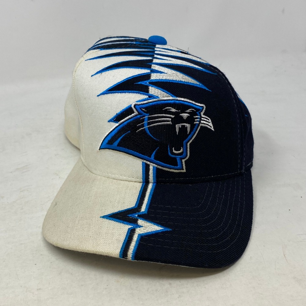 Carolina Panthers Starter Shockwave Vintage NFL Hat Black White Snapback Cap 90s